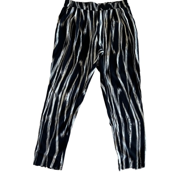MNG by Mango High Rise Zebra Stripe Elastic Waist Pants - Picture 1 of 4
